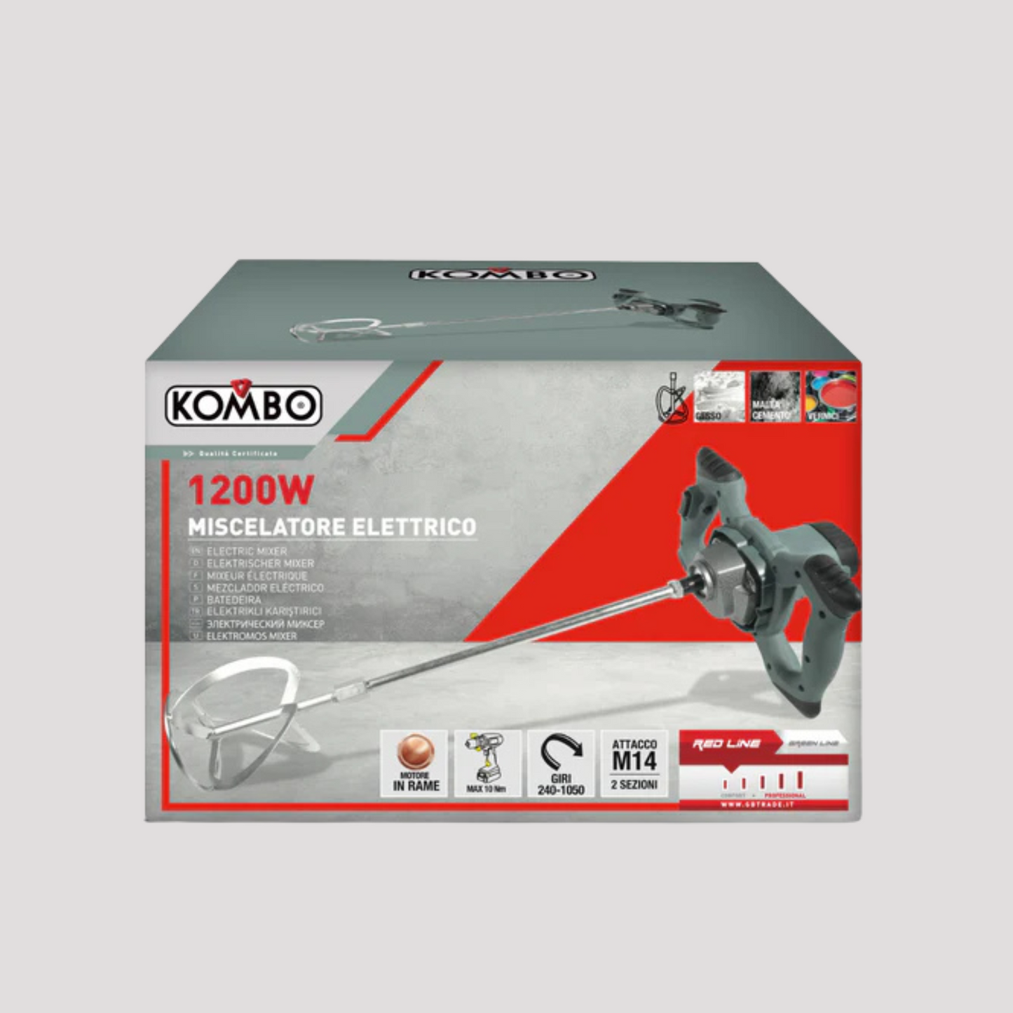 TRAPANO MISCELATORE MESCOLATORE AD ELICA 1200W ATTACCO M14 CON FRUSTA KOMBO