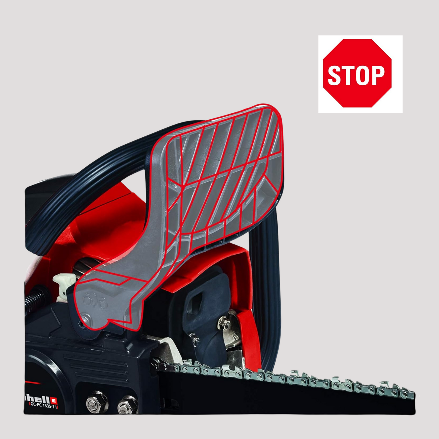 Einhell GC-PC 1335/1 I Motosega (benzina, motore 2 tempi, cilindrata 37,2 cc, potenza 1.3 kW, barra 35 cm, taglio 34,5 cm, vel, catena 21,9 m/s, serbatoio olio 170 mL, barra e catena OREGON)