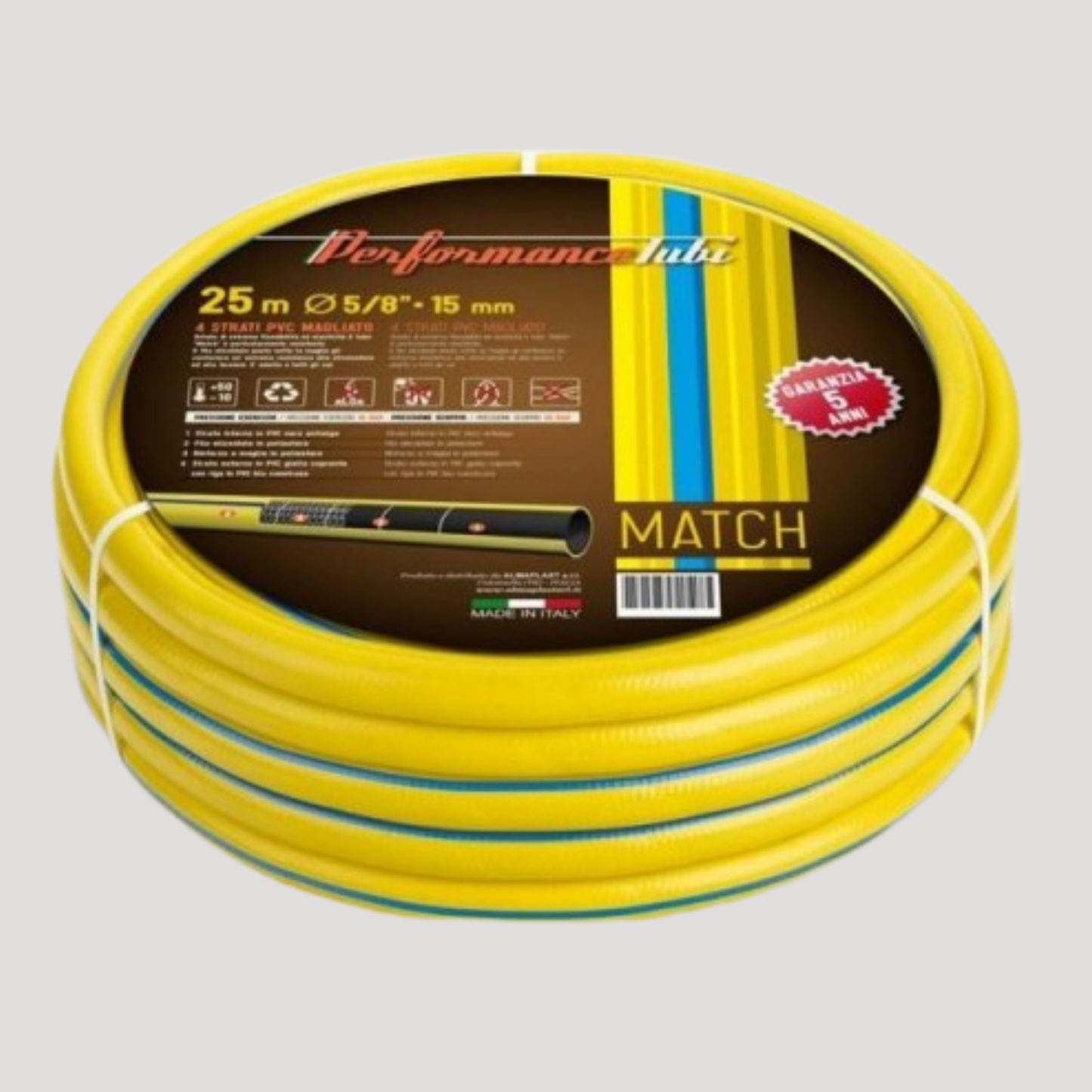 Tubo magliato 4 strati match 19 mm 25/50 mt