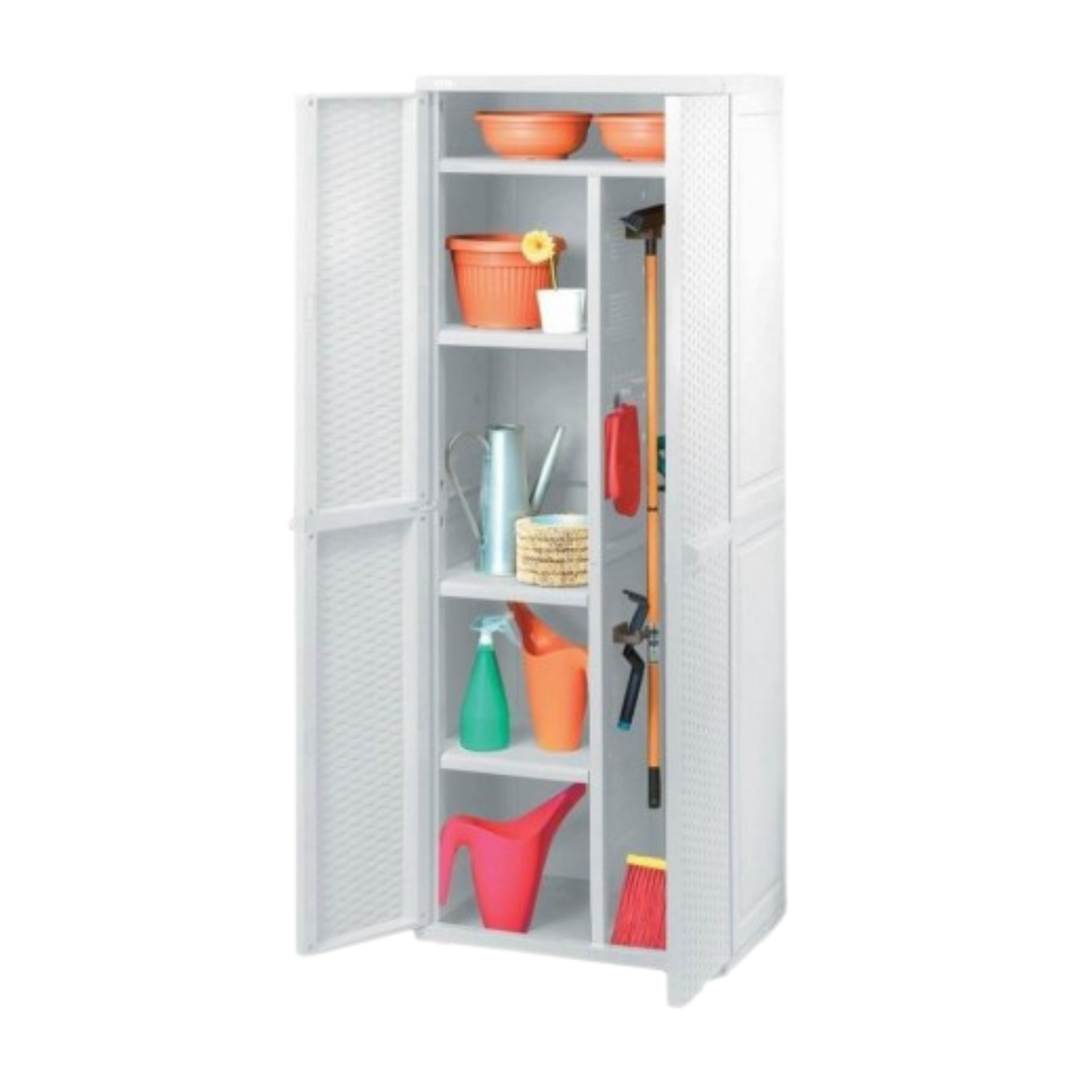 MOBILE BOX PORTASCOPE RATTAN BIANCO 65X45X180 DA ESTERNO LINE ELEGANCE