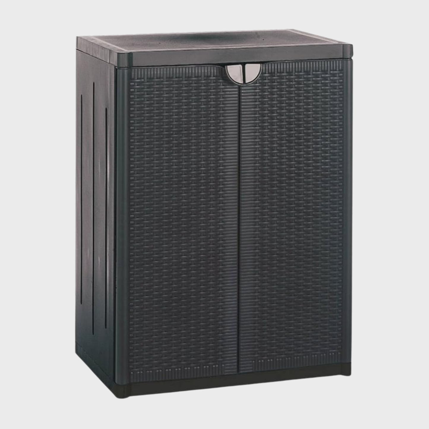 Armadio da Giardino Mobiletto da Esterno Armadio da Giardino Armadio da Giardino Nero 65x45x88 cm in Rattan