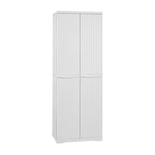 MOBILE BOX PORTASCOPE RATTAN BIANCO 65X45X180 DA ESTERNO LINE ELEGANCE